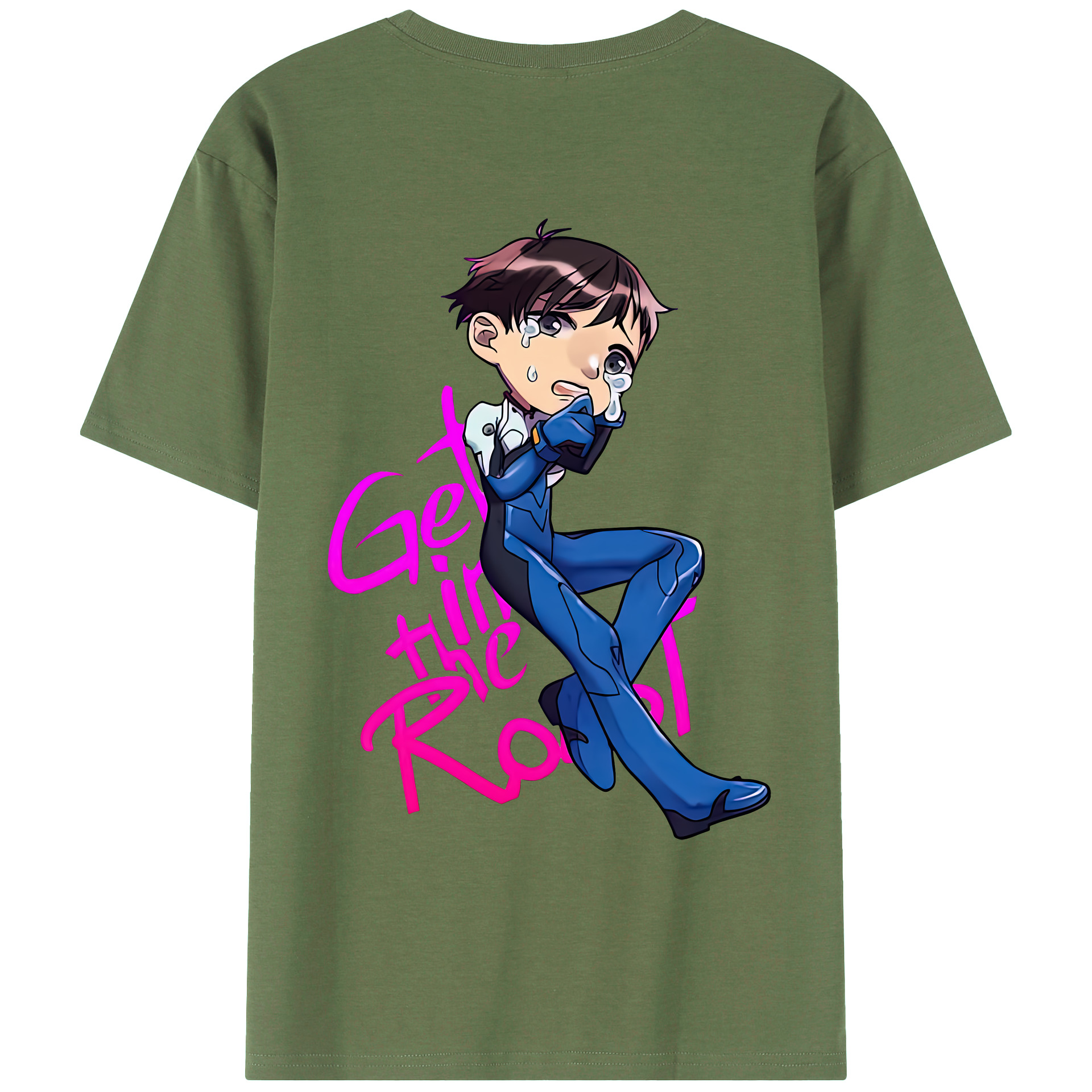 （画像用） EVA 新世紀エヴァンゲリオン 綿100％ メンズ半袖Tシャツ（バックプリント） 通気性